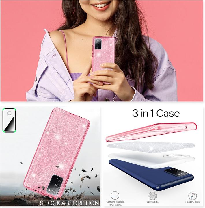 Actual product image Nalia Glitter cover (Samsung Galaxy S20 FE)