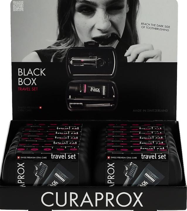Produktbild Curaprox Display Travel Set Black is White 12 Stück (12 x)