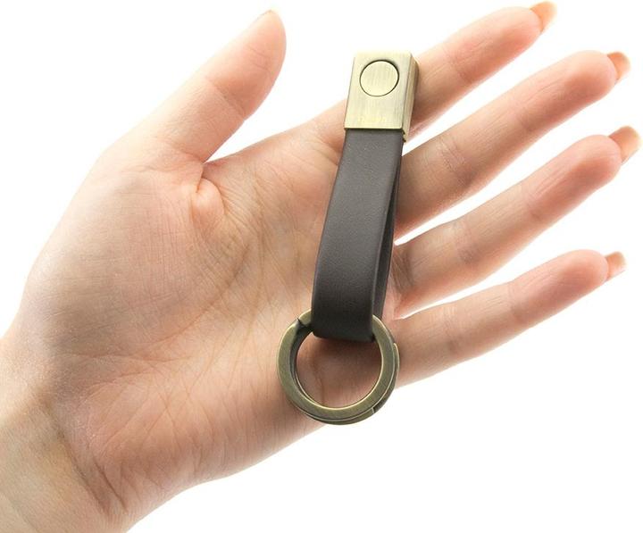 Immagine prodotto Troika TWISTER ANTIK portachiavi in pelle con chiusura "TWIST", marrone/oro antico