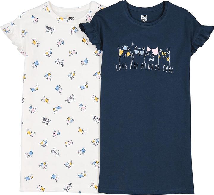 Image du produit La Redoute Collections Lot de 2 chemises de nuit (110)