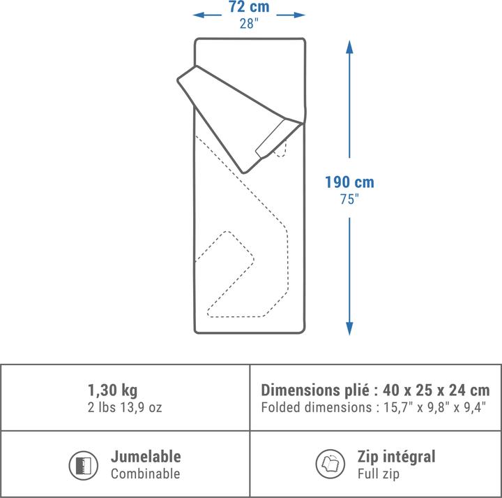 Produktbild Quechua ARPENAZ 10 ZIP (190 cm)