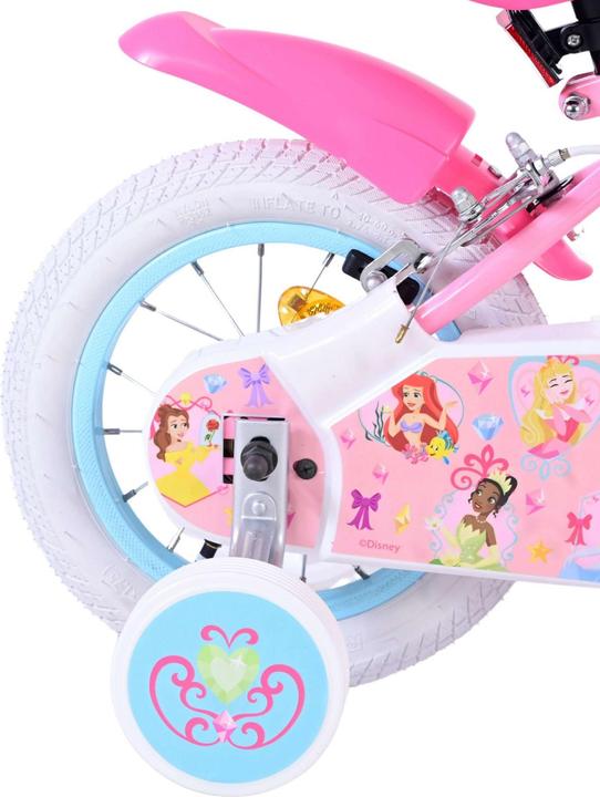 Produktbild Disney Princess 12 Zoll Kinderfahrrad Pink - Prinzessinnenfahrrad mit abnehmbaren Seitenrädern und 2 (12")