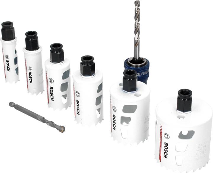 Actual product image Bosch Professional Zubehör Hole saw set Universal. Endurance for Heavy Duty.Carbide. 8-pcs. (22 mm, 25 mm, 35 mm, 40 mm, 68 mm, 51 mm)