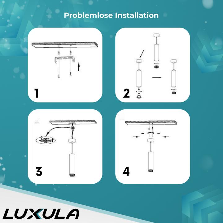Produktbild Luxula LED-Pendelleuchte, schwarz/gold, 1-flammig (GU10)