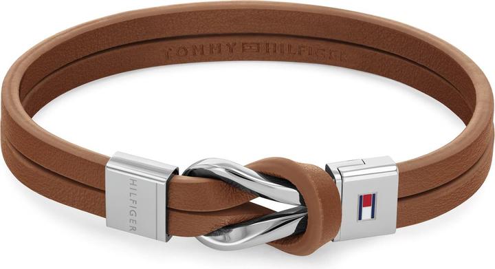 Tommy Hilfiger Braided Knot Armband (19 cm, Leder, Edelstahl)