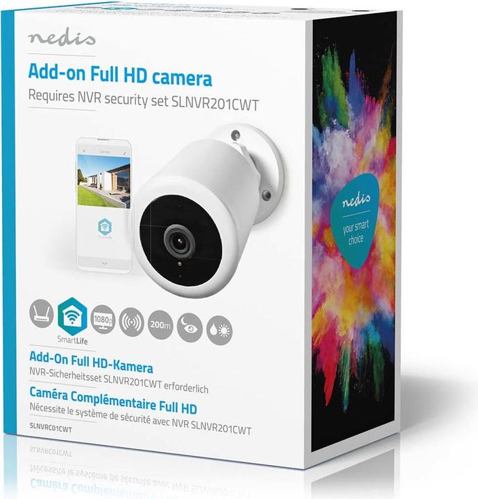 Immagine prodotto Nedis SLNVRC01CWT Sistema di telecamere wireless SmartLife Telecamera aggiuntiva Full HD 1080p IP65 (1920 x 1080 Pixels)