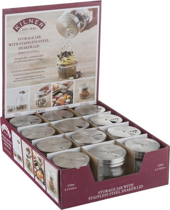 Image du produit Kilner Bocal de rangement avec saupoudreur (0.25 l)
