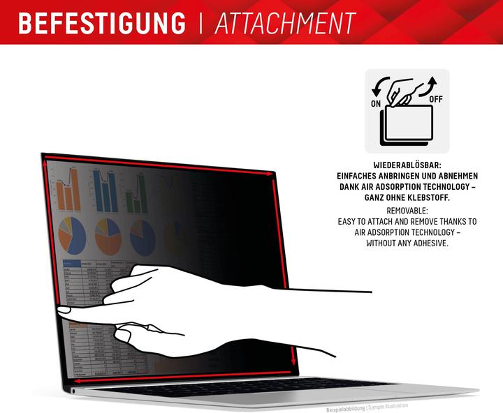Actual product image Displex Privacy Safe randlos, Laptop Blickschutzfilter (14", 16 : 10)