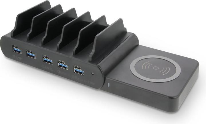 Produktbild LMP DuoCharge 5+1 Port KC, GaN charging station Qi2 (150 W)