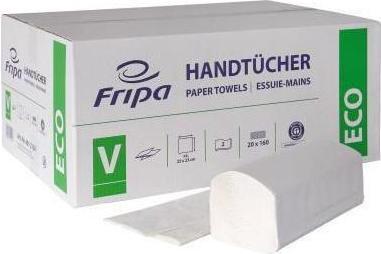 Immagine prodotto Fripa Carta asciugamani ECO, 250 x 230 mm, piegatura a V, bianca a 2 veli, in carta riciclata al 100% - 1 (1 x)