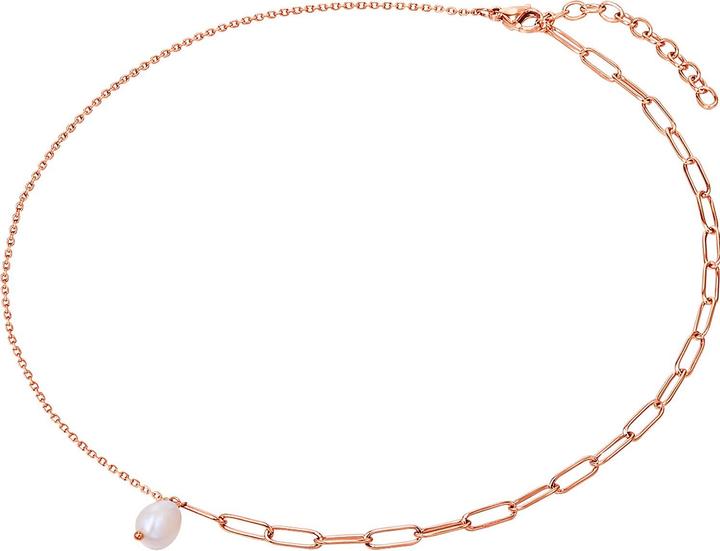 Image du produit Valero Pearls Femme Acier inoxydable Perle de culture d'eau douce or rose 40,0 cm Chaîne de base + 5,0 cm (Acier inoxydable, 40 - 45 cm)