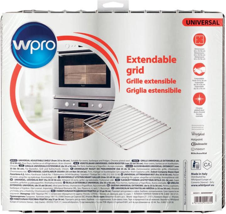 Immagine prodotto WPRO ACC011 Griglia da forno regolabile in acciaio inox cromo