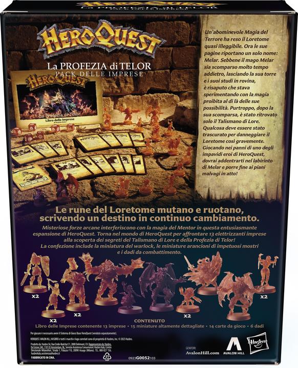Produktbild Hasbro Gaming HeroQuest Die Prophezeiung von Telor Abenteuerpack, HeroQuest Basisspiel erforderlich (Italienisch)