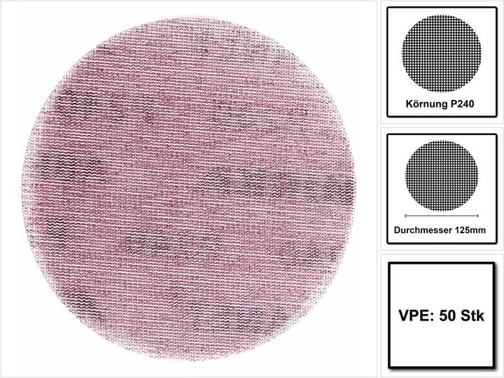 Produktbild Mirka ABRANET Schleifscheiben Grip 125mm P240 50 Stk. ( 5423205025 ) (P240)