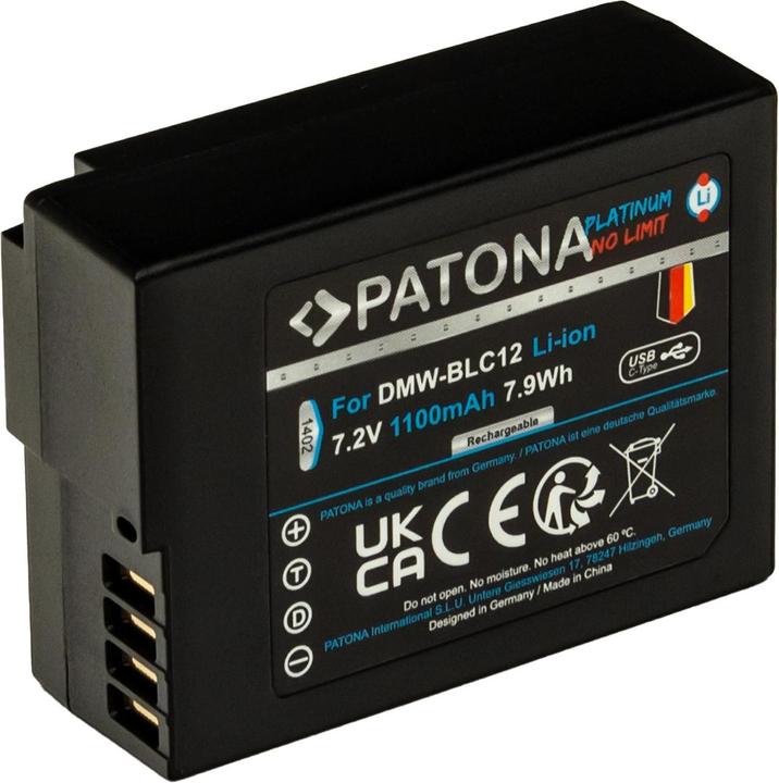 Actual product image Patona Platinum battery for Panasonic DMW-BLC12 FZ2000 (Rechargeable battery)