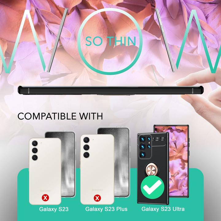 Actual product image Nalia Matte ring silicone case with 2x screen protector (Samsung Galaxy S23 Ultra)