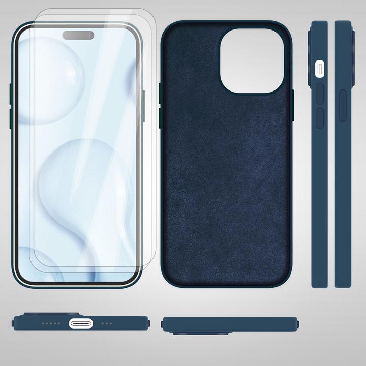 Actual product image Nalia Liquid silicone case with MagSafe function & 2x display protection glass (Apple iPhone 14 Pro)