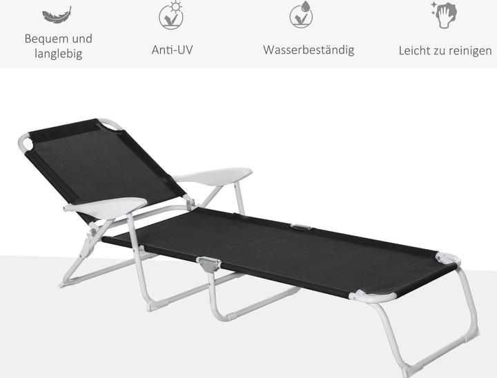 Immagine prodotto Outsunny Lettino prendisole con schienale regolabile (160 cm)