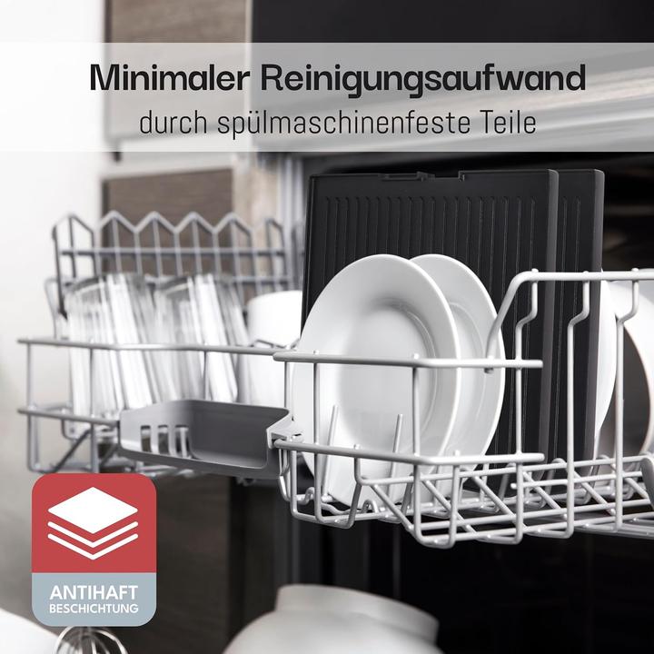 Image du produit Lebenlang Elektro Tischgrill mit Grillzange & Spritzschutz