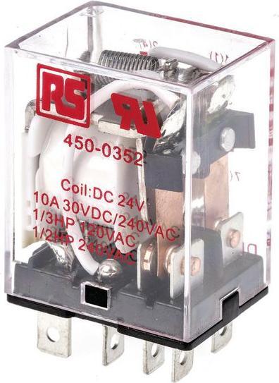 Actual product image Rs Pro Non indicating relay, 10A DPDT 24Vdc