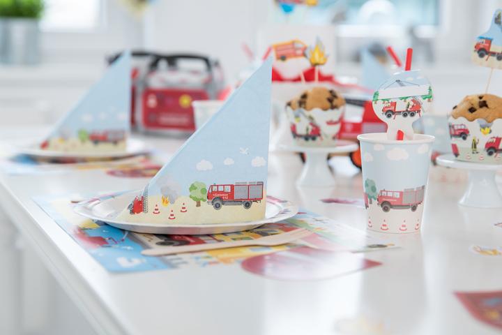 Produktbild DH-Konzept Party Deko Set Feuerwehr für 6 Kinder 51 teilig