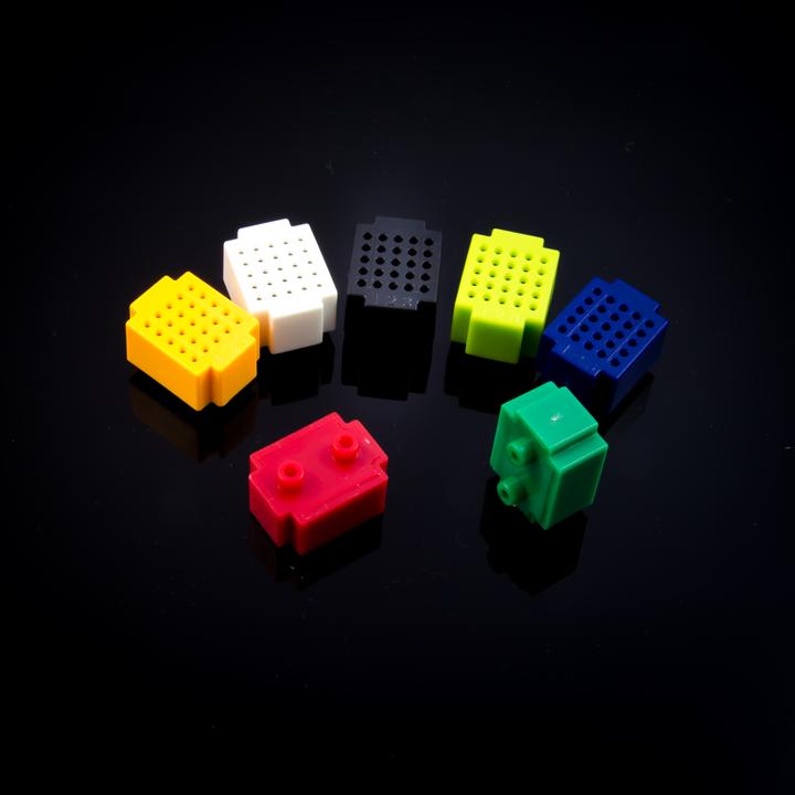 Actual product image Purecrea Set Mini Breadboard 25 Pins 7 pieces