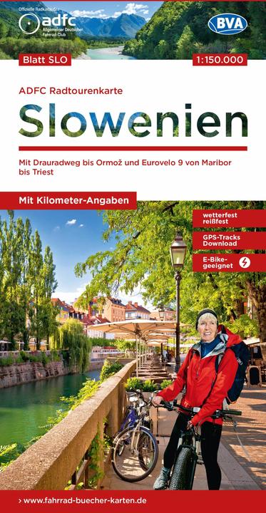 Produktbild ADFC-Radtourenkarte SLO Slowenien 1:150.000, reiss- und wetterfest, E-Bike geeignet, GPS-Tracks