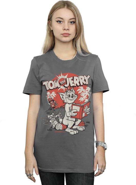 Actual product image Tom & Jerry Womens/Ladies Rocket Prank Cotton Boyfriend T-Shirt (M)