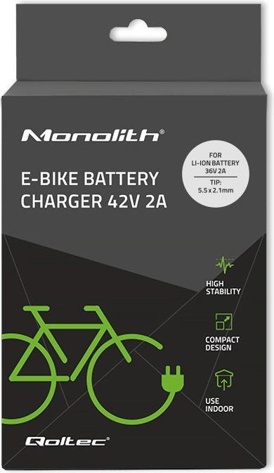 Immagine prodotto Qoltec Ładowarka do baterii roweru elektrycznego 36V | 42V | 2A | 5.5*2.1 (Caricabatterie per biciclette elettriche)