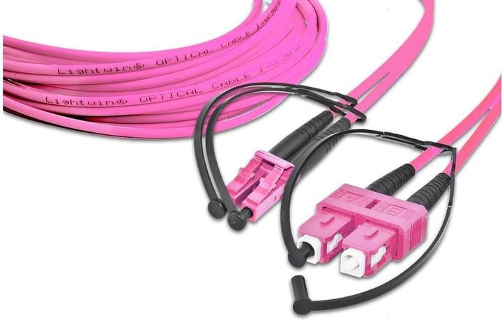 Actual product image Lightwin Fiber optic patch cable LC-SC, multimode, OM4, 3m (3 m)