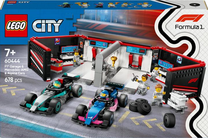 Image du produit LEGO F1 Garage mit Mercedes-AMG & Alpine Rennautos (60444, LEGO City)