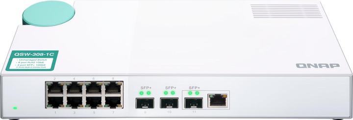 Actual product image QNAP QSW-308-1C, 3-port 10GbE switch (11 Ports)