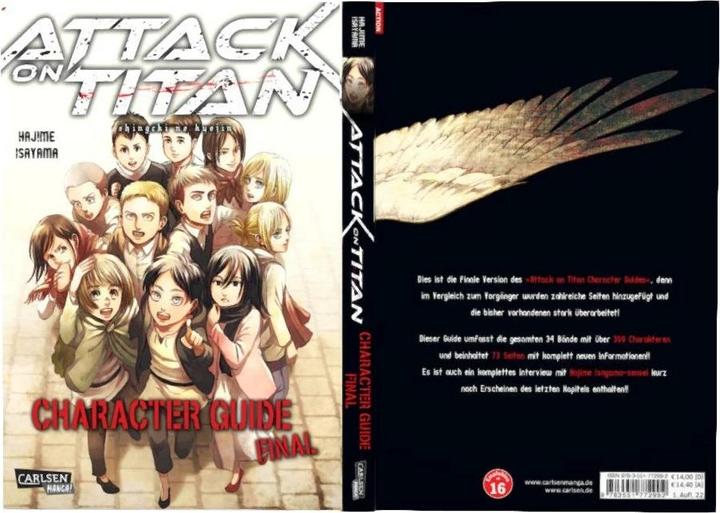 Produktbild Attack on Titan: Character Guide Final (Deutsch, Hajime Isayama, 2022)