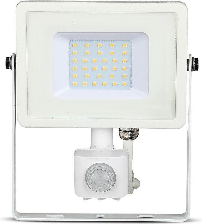 Actual product image V-TAC VT30SW 30W LED Sensor Floodlight SAMSUNG Chip Switch-off Function White Housing 6400K (2400 lm, IP65)