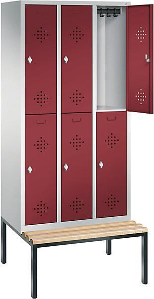 Produktbild C+P CLASSIC Garderobenschrank mit untergebauter Sitzbank, doppelstöckig (81.50 cm, 209 cm)