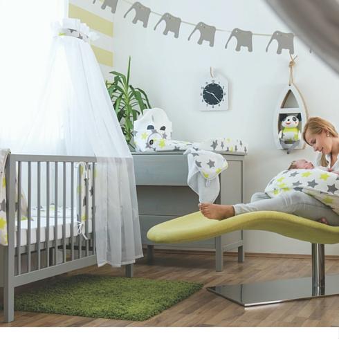 Actual product image Zewi Crib bumper lime Stars