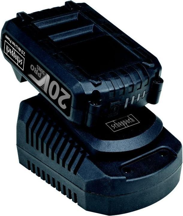 Immagine prodotto Scheppach Starter kit batteria Li-Ion da 2,0 Ah e caricatore rapido SK2.0-20ProS (1 pz., 2000 mAh, Accumulatore di carica elettrica)