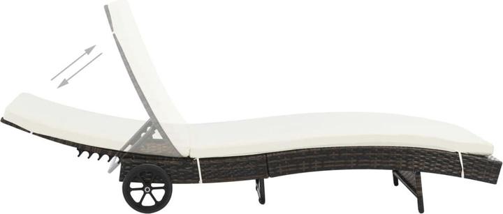 Immagine prodotto VidaXL Sonnenliegen 2 Stk. mit Rollen und Auflagen Poly Rattan (60 cm)