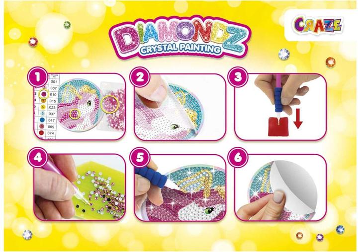 Image du produit Craze DIAMONDZ Starter Set Stickers Galupy Unicorn - Diamond Painting Set d'autocollants pour enfants,