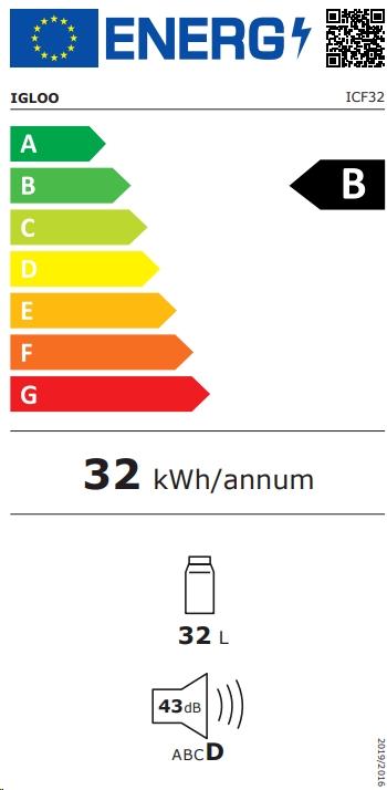 Energy Label Igloo ICF 32 (32 l)