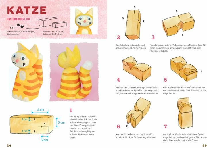 Actual product image Lustige Figuren schnitzen aus Balsaholz (German, Norbert Pautner, 2018)