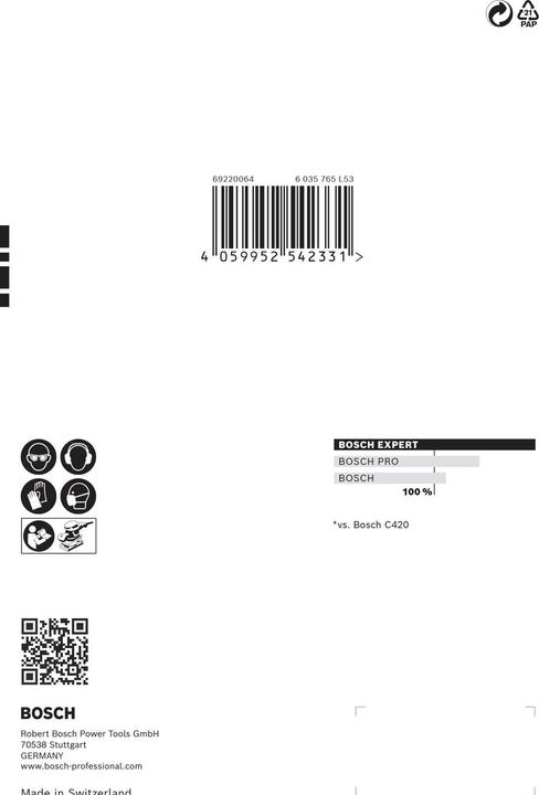 Actual product image Bosch Professional Zubehör EXPERT C470 Abrasive paper with 6 holes for orbital sanders, 115 x 107 mm, G 240, 10 pcs. (240)