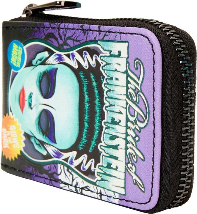 Actual product image Loungefly Universal Monsters by Wallet Bride of Frankenstein Neon Mask