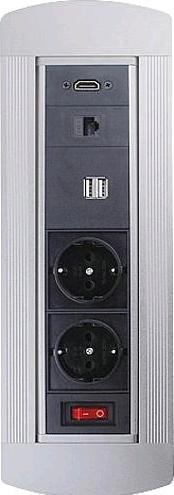 Produktbild Bachmann gg107109 Einbau Tischsteckdosenleiste ALUMS1 (2 x)