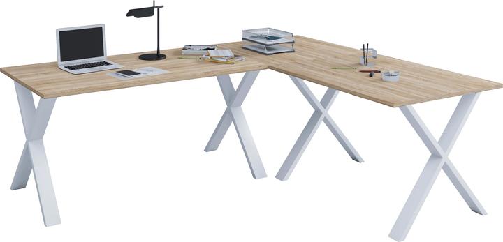 Produktbild VCM Büromöbel Eckschreibtisch Lona 80 X Alu Weiss (220 x 80 x 76 cm)