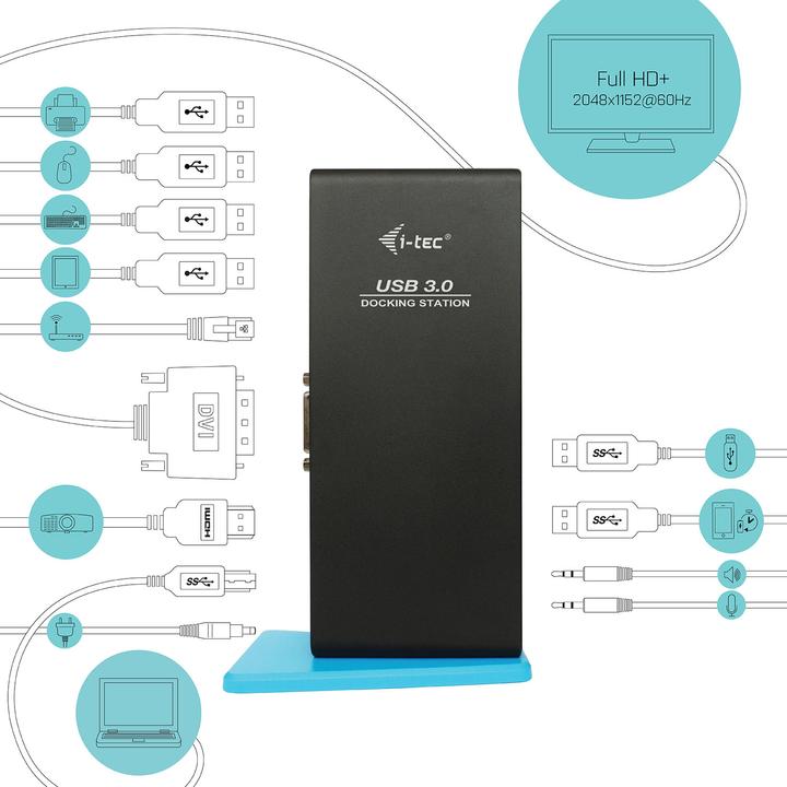 Immagine prodotto i-tec USB 3.0 Doppio Dock Full HD (USB-B, 2 Porti)
