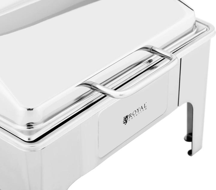 Produktbild Royal Catering Chafing Dish Warmhaltebehälter Rechaud GN 2/3 5,3 L 1 Brennstoffzelle halbrund