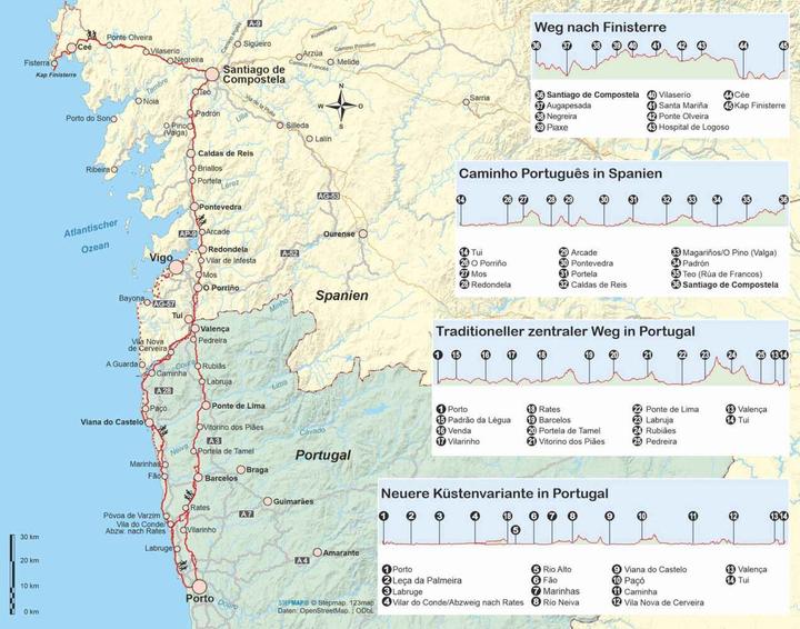 Image du produit Portugal Spanien: Jakobsweg Caminho Português 100000 (Allemand, Raimund Joos, 2024)