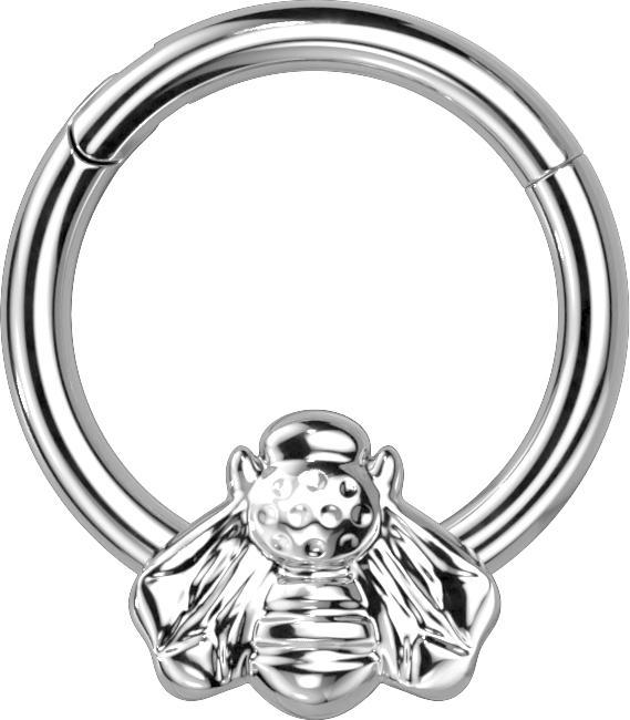 Produktbild Star Piercing Micro Segmentring klappbar silber Biene (ohne Messing, Titan G23)