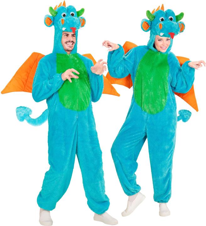 Image du produit Widmann Drachen Plüschkostüm Overall mit Kapuze Erwachsene (M/L)